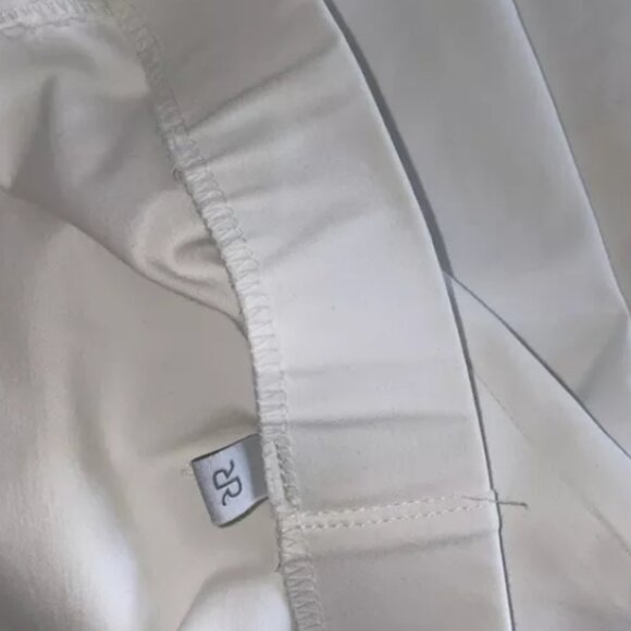 Rafaello Rossi 6/8 Penny Pants Sz 42 / 12 Solid White Cropped Stretch Flat Front - Picture 9 of 9